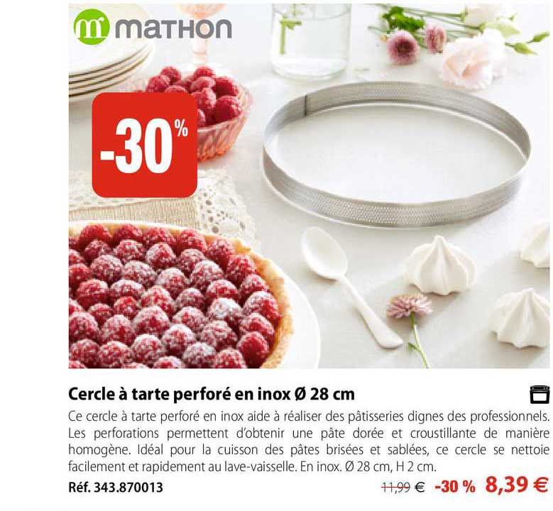 Cercle à Tarte Perforé En Inox 28 Cm