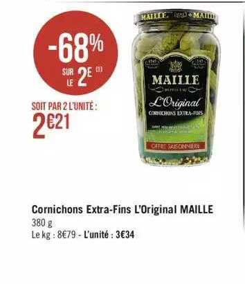 cornichons extra-fins l'original maille