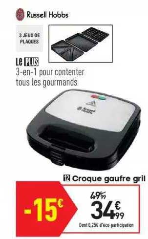 croque gaufre gril russell hobbs