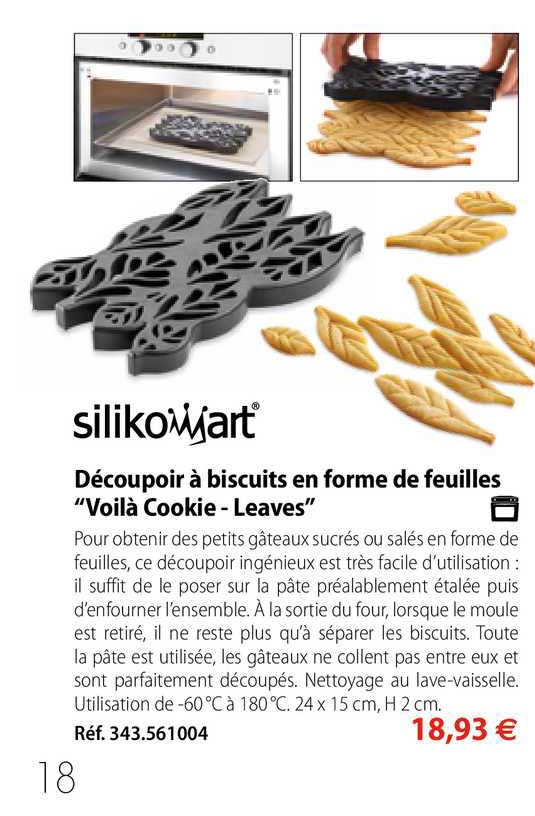découpoir à biscuits en forme de feuilles "voilà cookie - leaves"