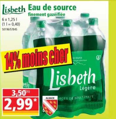 eau de source finement gazéifiée lisbeth