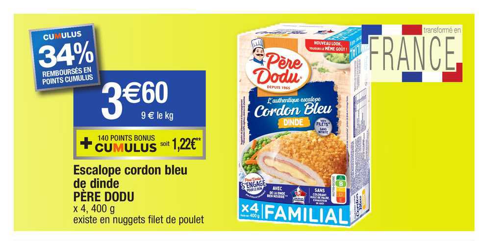 escalope cordon bleu de dinde père dodu