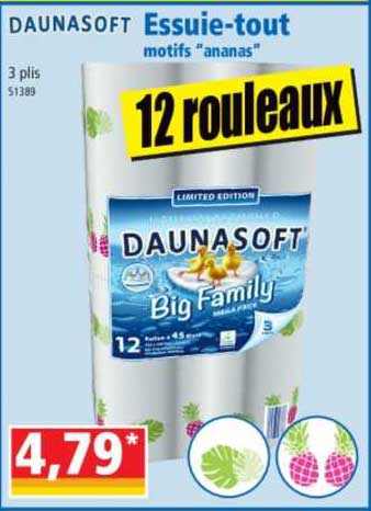 essuie-tout motifs "ananas" daunasoft