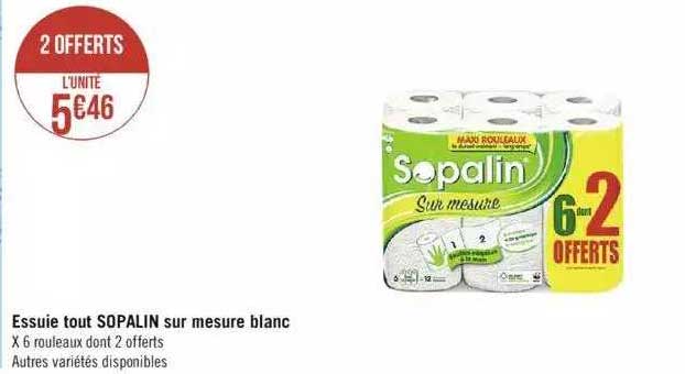 essuie tout sopalin sur mesure blanc