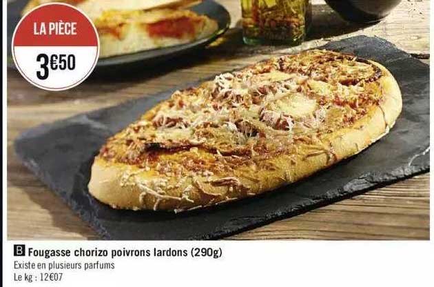 Fougasse Chorizo Poivrons Lardons