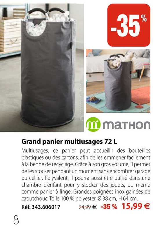 grand panier multiusages 72 l