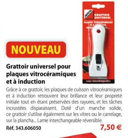 grattoir universel pour plaques vitrocéramiques et induction