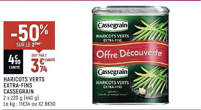 haricots verts extra-fins cassegrain