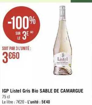 Igp Listel Gris Bio Sable De Camargue