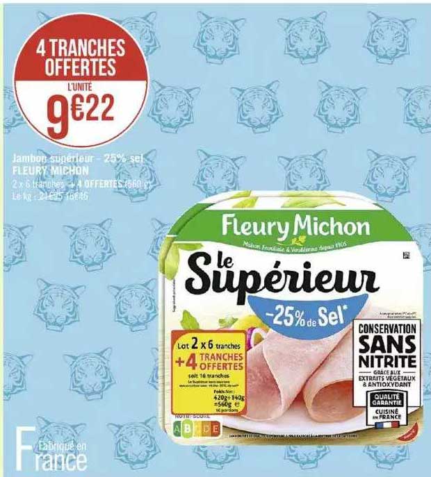 jambon supérieur -25% sel fleury michon