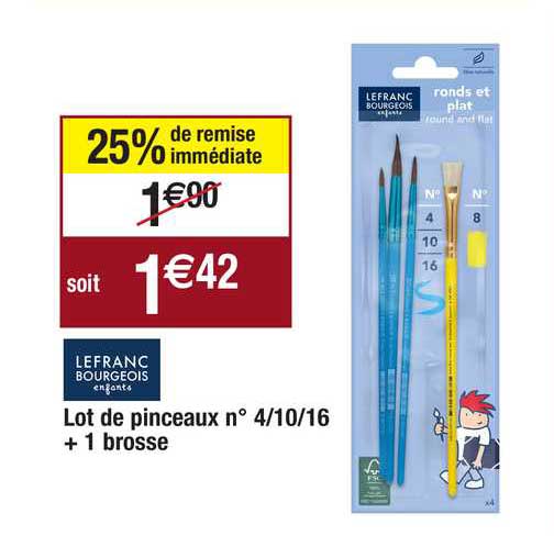 Lot De Pinceaux N°4-10-16 + 1 Brosse