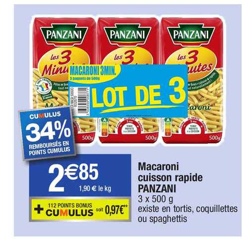 Macaroni Cuisson Rapide Panzani