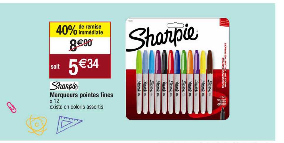 marqueurs pointes fines sharpie