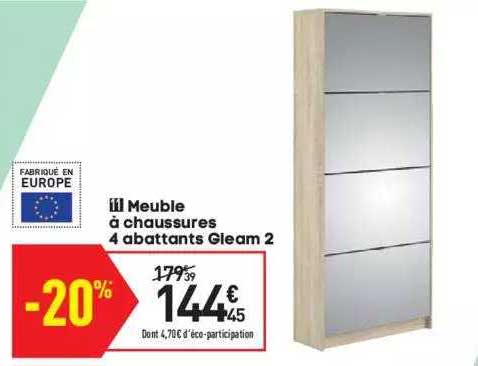 meuble à chaussures 4 abattants gleam 2