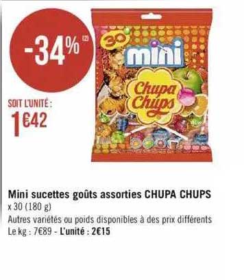mini sucettes goûts assorties chupa chups