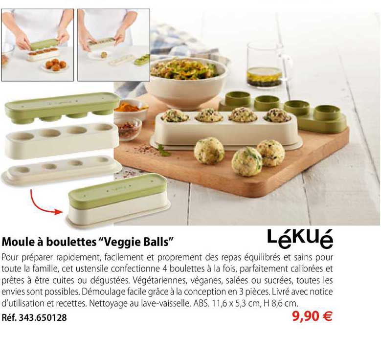 moule à boulettes "veggie balls" lékué