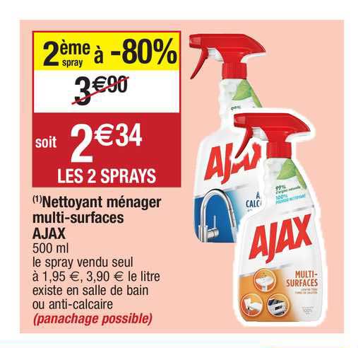 nettoyant ménager multi-surfaces ajax