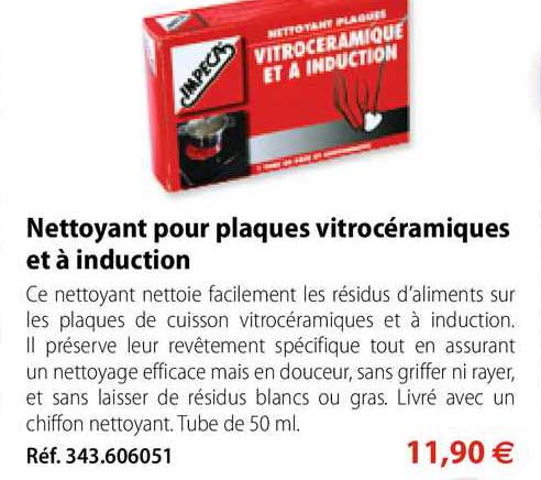 nettoyant pur plaques vitrocéramiques et à induction