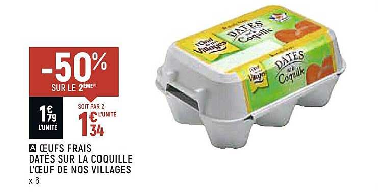 oeufs frais datés sur la coquille l'oeuf de nos villages