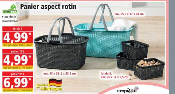 panier aspect rotin toptex