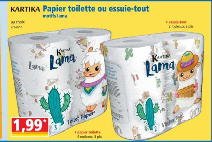 papier toilette ou essuie-tout kartika