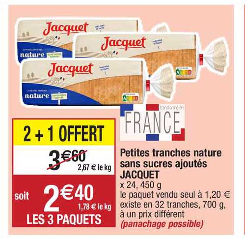 Petites Tranches Nature Sans Sucres Ajoutés Jacquet
