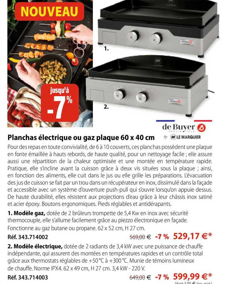 Planchas électrique Ou Gaz Plaque 60 X 40 Cm