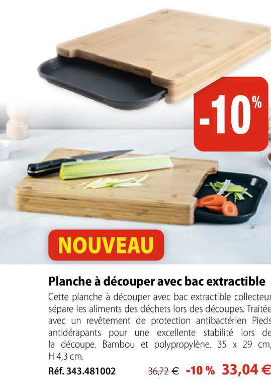 planche à découper avec bac extractible