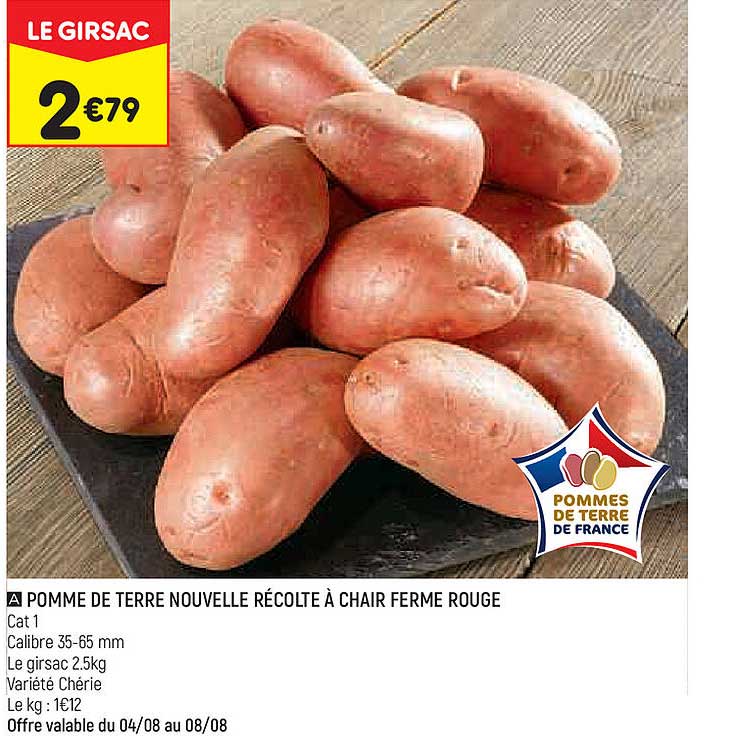 pomme de terre nouvelle récolte à chair ferme rouge