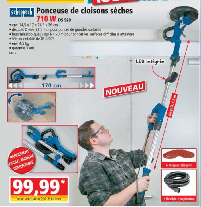 ponceuse de cloisons sèches 720 w ds 920 scheppach