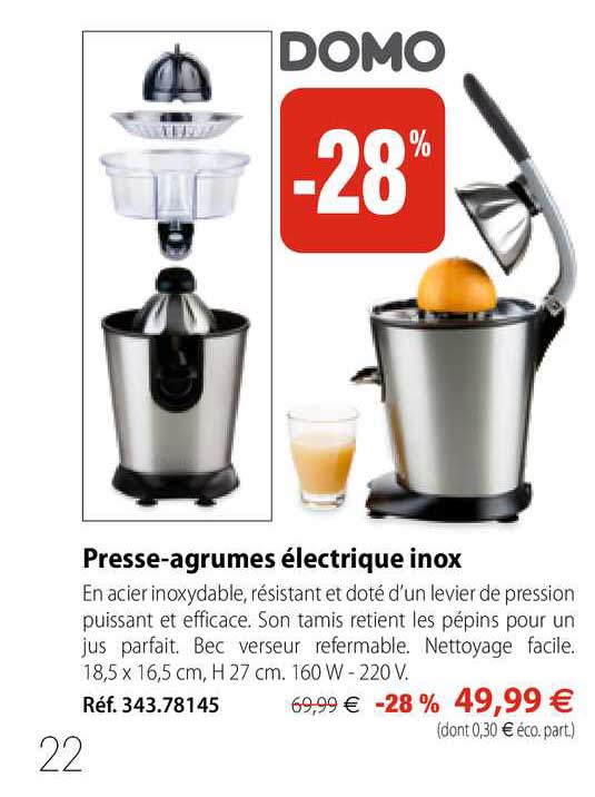 presse-agrumes électrique inox domo