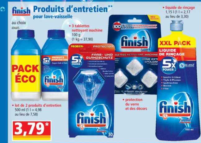 produits d'entretien pour lave-vaisselle finish
