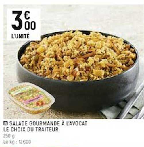 salade gourmande à l'avocat le choix du traiteur