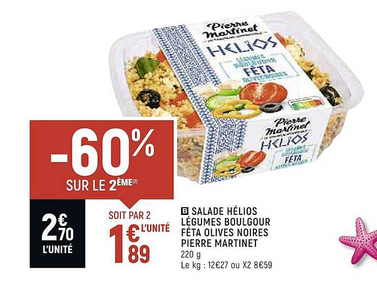 Salade Hélios Légumes Boulgour Féta Olives Noires Pierre Martinet