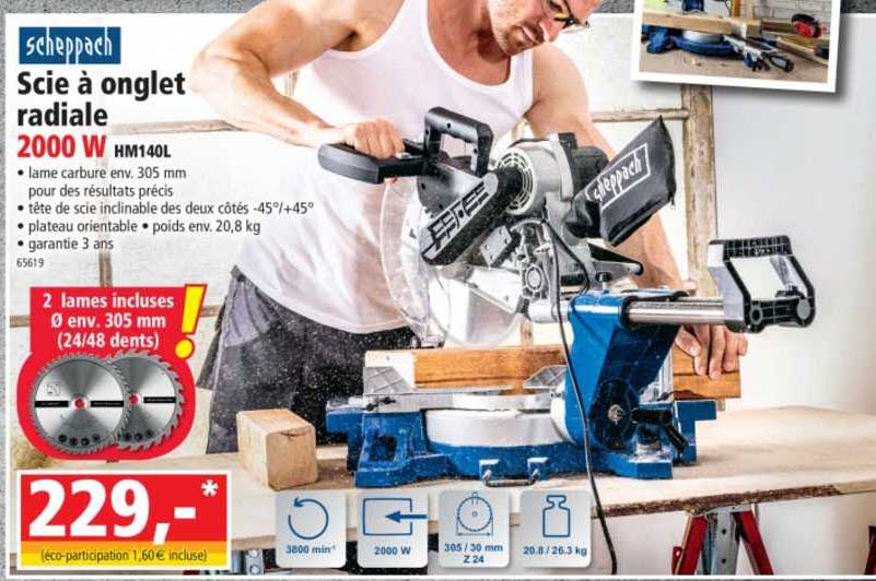Scie à Onglet Radiale 2000 W Scheppach