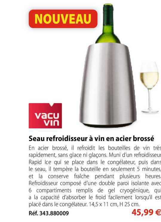 seau refroidisseur à vin en acier brossé