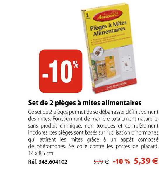 set de 2 pièges à mites alimentaires