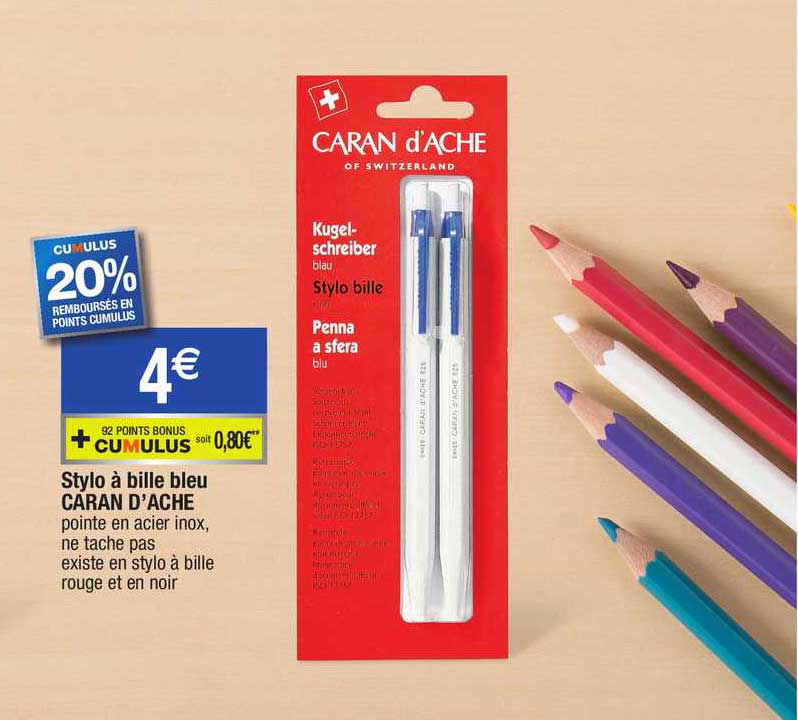 stylo à bille bleu caran d'ache