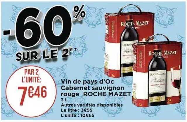 vin de pays d'oc cabernet sauvignon rouge roche mazet