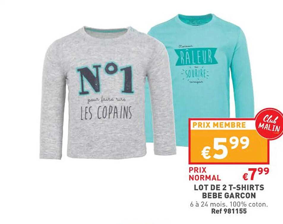 2 t-shirts bebe garçon