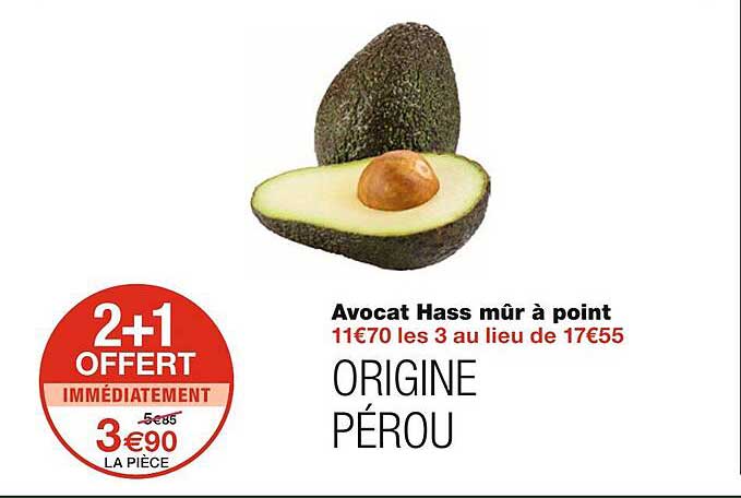 avocat hass mûr à point