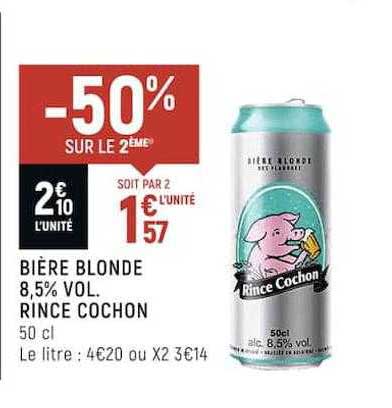 bière blonde 8,5% vol. rince cochon