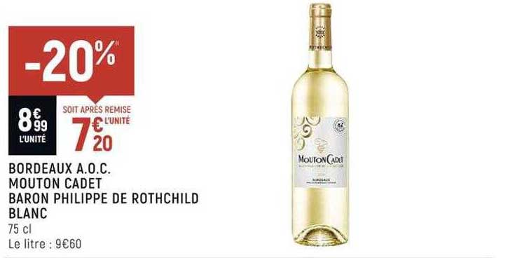 bordeaux a.o.c mouton cadet baron philipê de rothchild blanc
