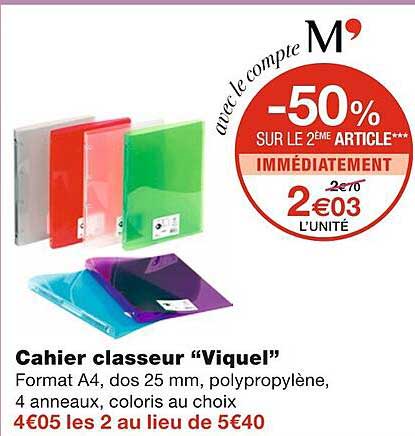 Cahier Classeur "viquel"