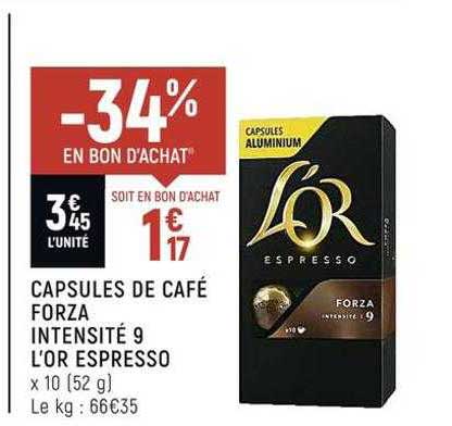 capsules de cafèi forza intensitè 9 l'or espresso