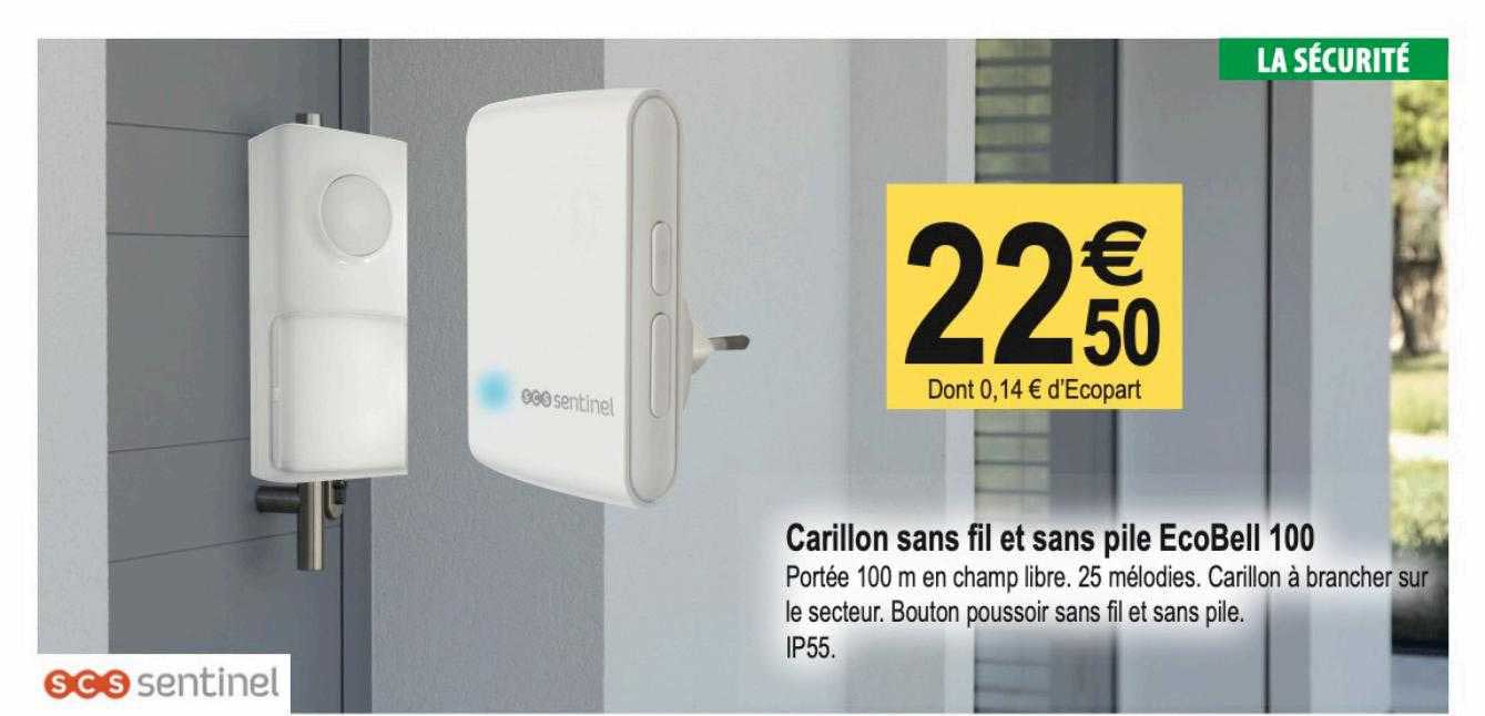 carillon sans fil et sans pile ecoBell 100