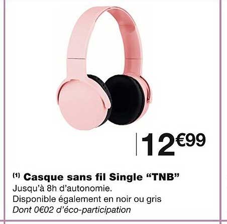 Casque Sans Fil Single "tnb"