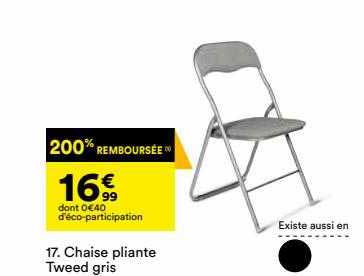 chaise pliante tweed gris