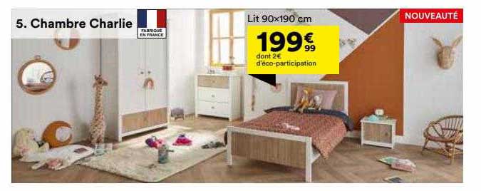 chambre charlie lit 90 x 190 cm