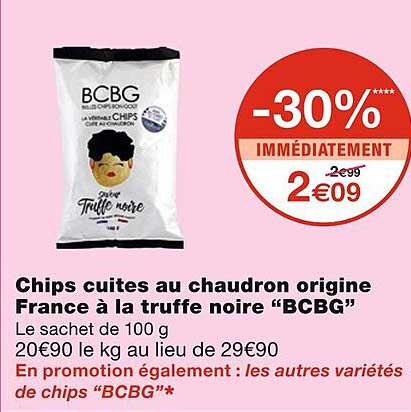 Chips Cuitees Au Chaudron Origine France à La Truffe Noire "bcbg"